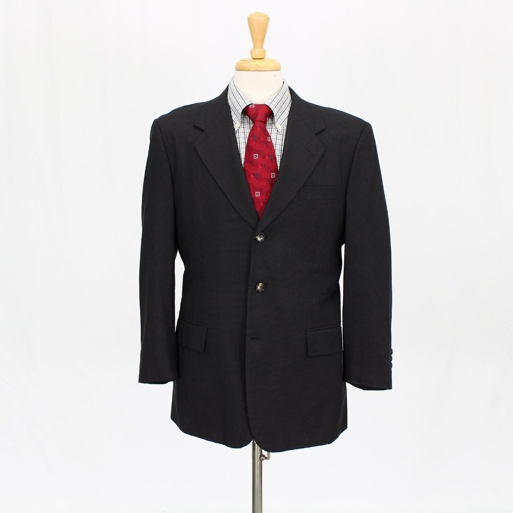 Alexander Julian 40S Navy Check 3-Button Sport Coat Blazer Jacket O781